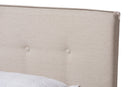 Gilbert Light Beige Fabric Upholstered Full Size Bed Baxton
