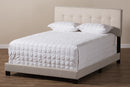 Gilbert Light Beige Fabric Upholstered Full Size Bed Baxton