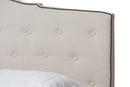 Edwina Light Beige Fabric Upholstered Full Size Bed Baxton