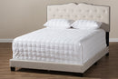 Edwina Light Beige Fabric Upholstered Full Size Bed Baxton