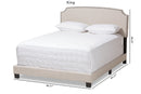 Schiuma Light Beige Fabric Upholstered King Size Bed Baxton