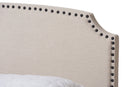 Schiuma Light Beige Fabric Upholstered Queen Size Bed Baxton