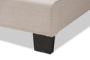 Schiuma Light Beige Fabric Upholstered King Size Bed Baxton