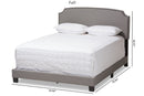 Schiuma Light Gray Fabric Upholstered Full Size Bed Baxton