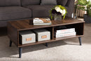 Zenon Brown and Dark Gray Coffee Table Baxton