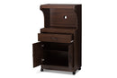 Ginaro Dark Walnut Finished Kitchen Cabinet Baxton