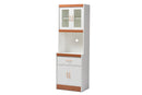 Bernard White and Cherry Finished Kitchen Cabinet and Hutch Baxton