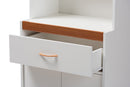 Bernard White and Cherry Finished Kitchen Cabinet and Hutch Baxton