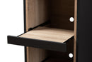 Rosa Dark Gray and Oak Brown Finished Kitchen Cabinet w/Roll-Out Compartment Baxton