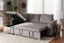 Linna Light Gray Fabric Upholstered Sectional Sofa Baxton