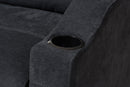 Linna Dark Gray Fabric Upholstered Sectional Sofa Baxton