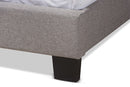 Basque Gray Fabric Upholstered King Size Bed Baxton