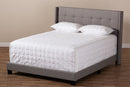 Basque Gray Fabric Upholstered King Size Bed Baxton