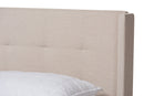 Basque Beige Fabric Upholstered King Size Bed Baxton