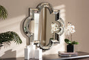 Netra Art Deco Antique Silver Finished Quatrefoil Accent Wall Mirror Baxton