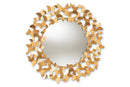 Adra Antique Gold Finished Butterfly Accent Wall Mirror Baxton