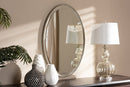 Colton Antique Silver Finished Oval Accent Wall Mirror Baxton