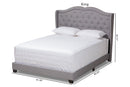 Joana Gray Fabric Upholstered King Size Bed Baxton