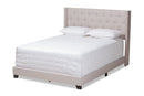 Linda Beige Fabric Upholstered King Size Bed Baxton