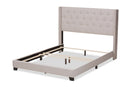 Linda Beige Fabric Upholstered King Size Bed Baxton