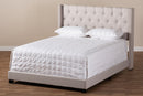 Linda Beige Fabric Upholstered King Size Bed Baxton