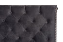 Landen Luxe and Glamour Dark Gray Velvet Upholstered Full Size Bed Baxton