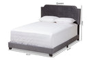 Greta Luxe and Glamour Dark Gray Velvet Upholstered King Size Bed Baxton