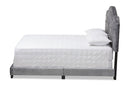 Dalair Gray Velvet Fabric Upholstered King Size Bed Baxton