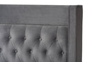 Carel Dark Gray Velvet Fabric Upholstered King Bed w/Gold-Finished Legs Baxton