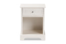 Saul White Finished 1-Drawer Wood End Table Baxton
