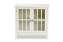 Walid White and Glass Kitchen Storage Cabinet Baxton