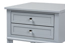 Fernanda Light Gray Finished 2-Drawer Wood End Table Baxton