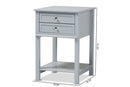 Fernanda Light Gray Finished 2-Drawer Wood End Table Baxton