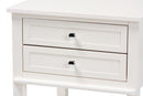 Fernanda White Finished 2-Drawer Wood End Table Baxton
