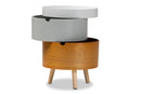 Bora Multi Color 3-Tier Wood End Table Baxton