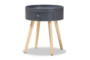 Cordoba Gray 1-Drawer Wood End Table Baxton