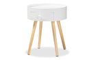 Cordoba White 1-Drawer Wood End Table Baxton