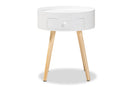Cordoba White 1-Drawer Wood End Table Baxton