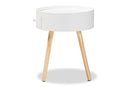 Cordoba White 1-Drawer Wood End Table Baxton