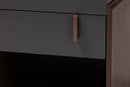 Keagan Two-Tone Gray and Walnut 1-Drawer Nightstand Baxton