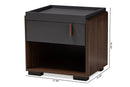 Keagan Two-Tone Gray and Walnut 1-Drawer Nightstand Baxton