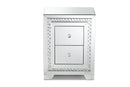 Sahar Mirrored 2-Drawer End Table Baxton