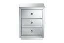 Netti Mirrored 3-Drawer End Table Baxton