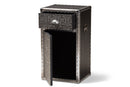 Nevina Industrial Silver Metal Floral Accent Cabinet Baxton