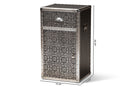 Nevina Industrial Silver Metal Floral Accent Cabinet Baxton
