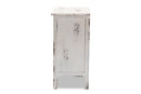 Giuliana Distressed White and Teal 5-Drawer Storage Cabinet Baxton
