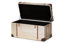 Venza French Industrial Silver Metal Storage Trunk Baxton