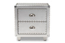 Mari French Industrial Silver Metal 2-Drawer End Table Baxton