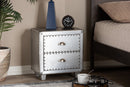 Mari French Industrial Silver Metal 2-Drawer End Table Baxton