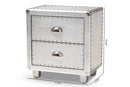 Mari French Industrial Silver Metal 2-Drawer End Table Baxton